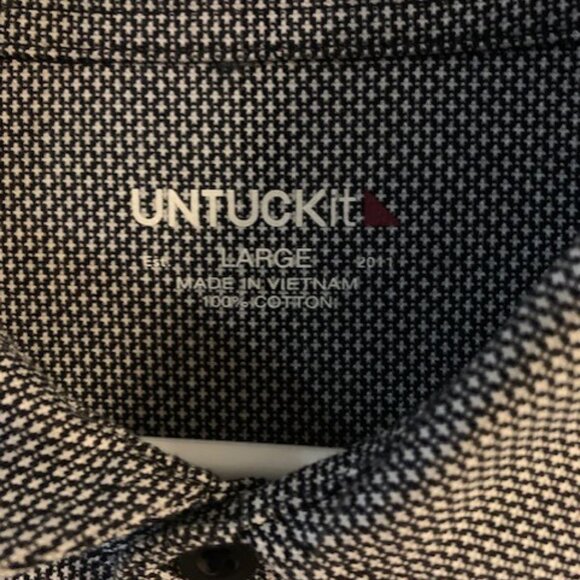 UNTUCKit Mens  Long Sleeve Polo Shirt Gray Cotton Blend - Picture 2 of 4